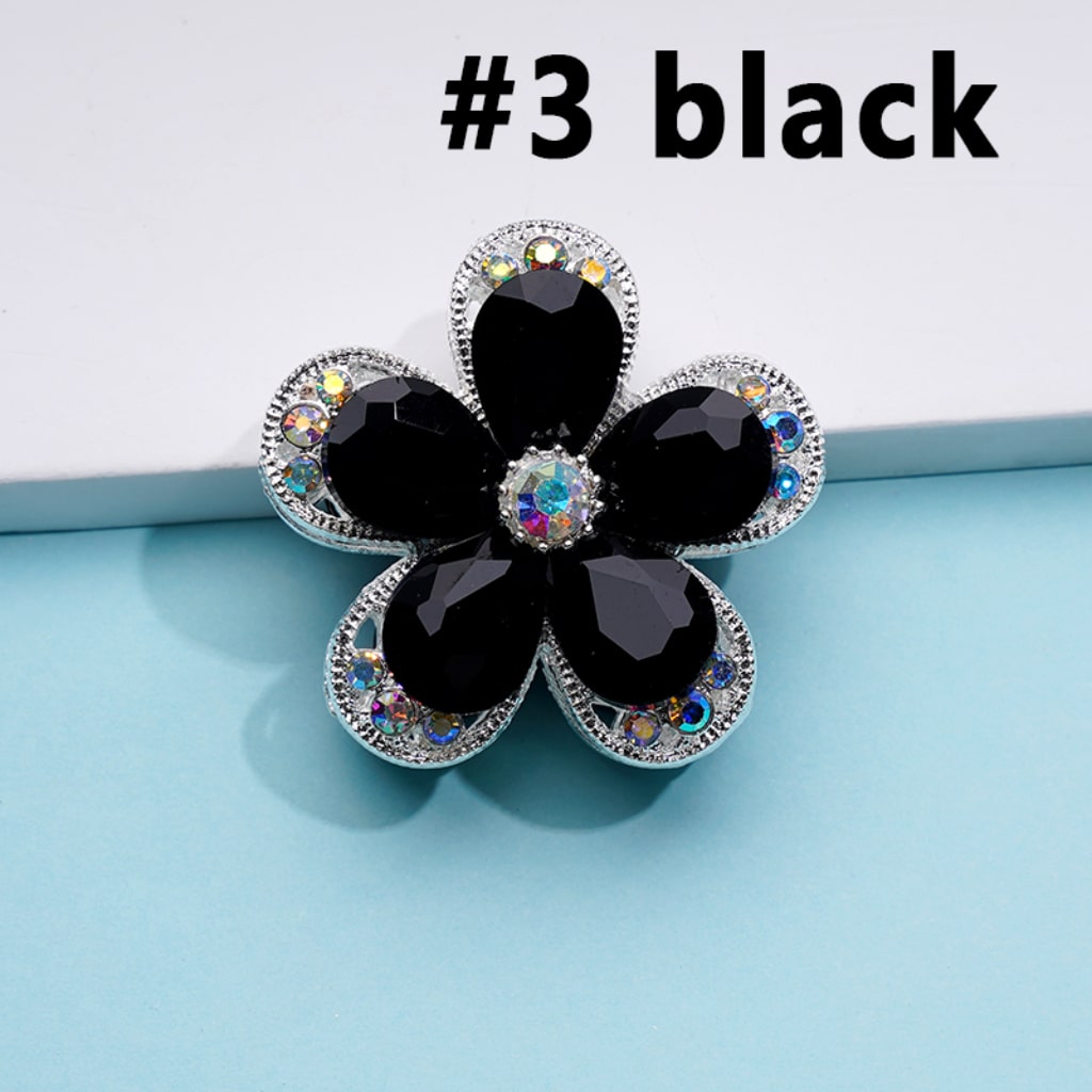 Silver Alloy Exquisite Fancy Five-Petaled Flower with Colorful & AB Rhinestones Beads, Around 38MM