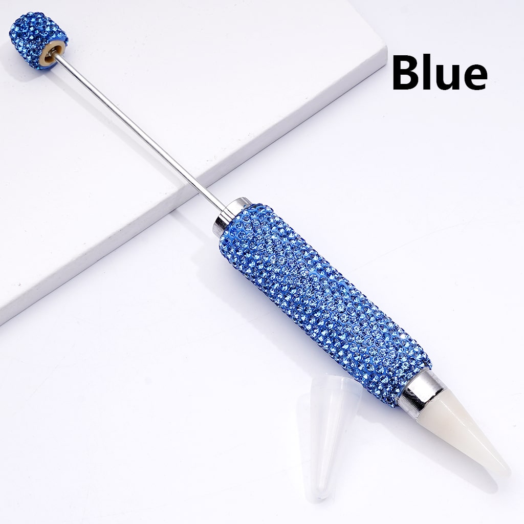 Beadable Clay Wax Picker Pen with Shiny Rhinestones Solid Color Dotting Tool for Rhinestones, Replaceable Wax Tip (Please Read Description)