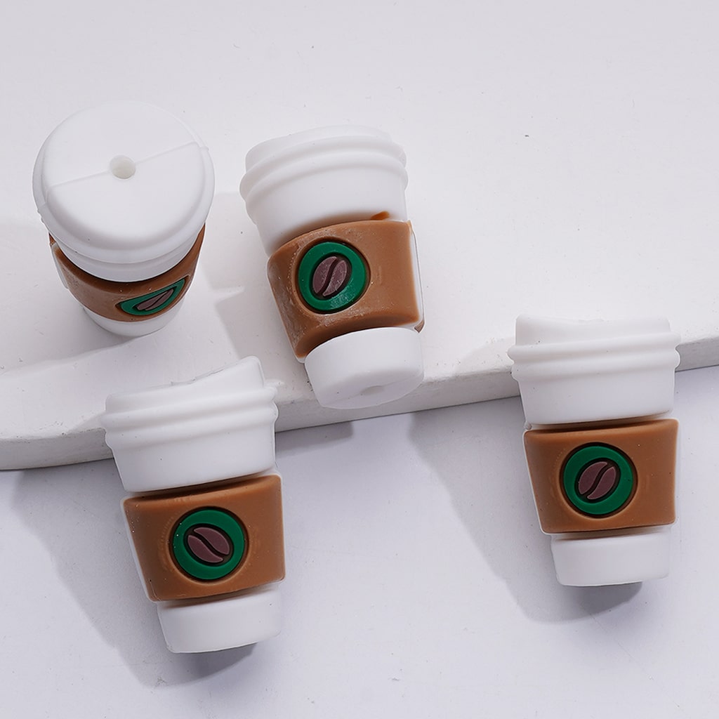 3D Cute Coffee Cup Mug Silicone Focal Beads