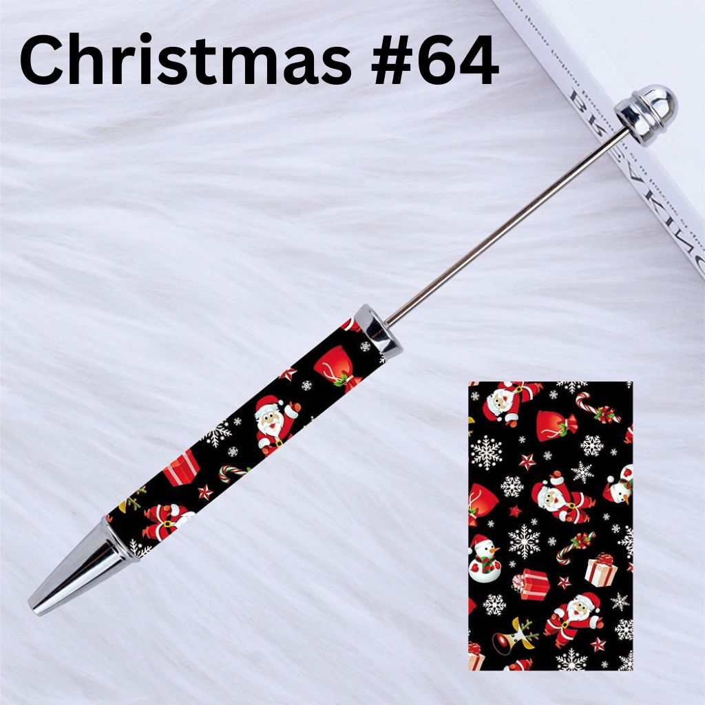 Christmas Printed DIY Beadable Plastic Pen, 149MM, Please Read the Description