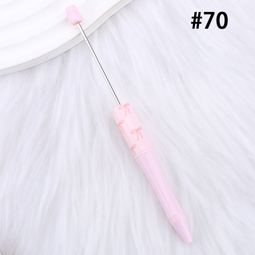 Cute Bowknots & Hearts, Pink Color Series, DIY Beadable Pen 147mm