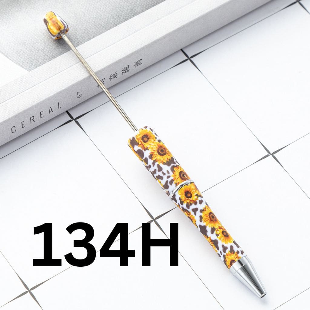 Sunflower with Cow Print Printed Beadable Pens Number 134H