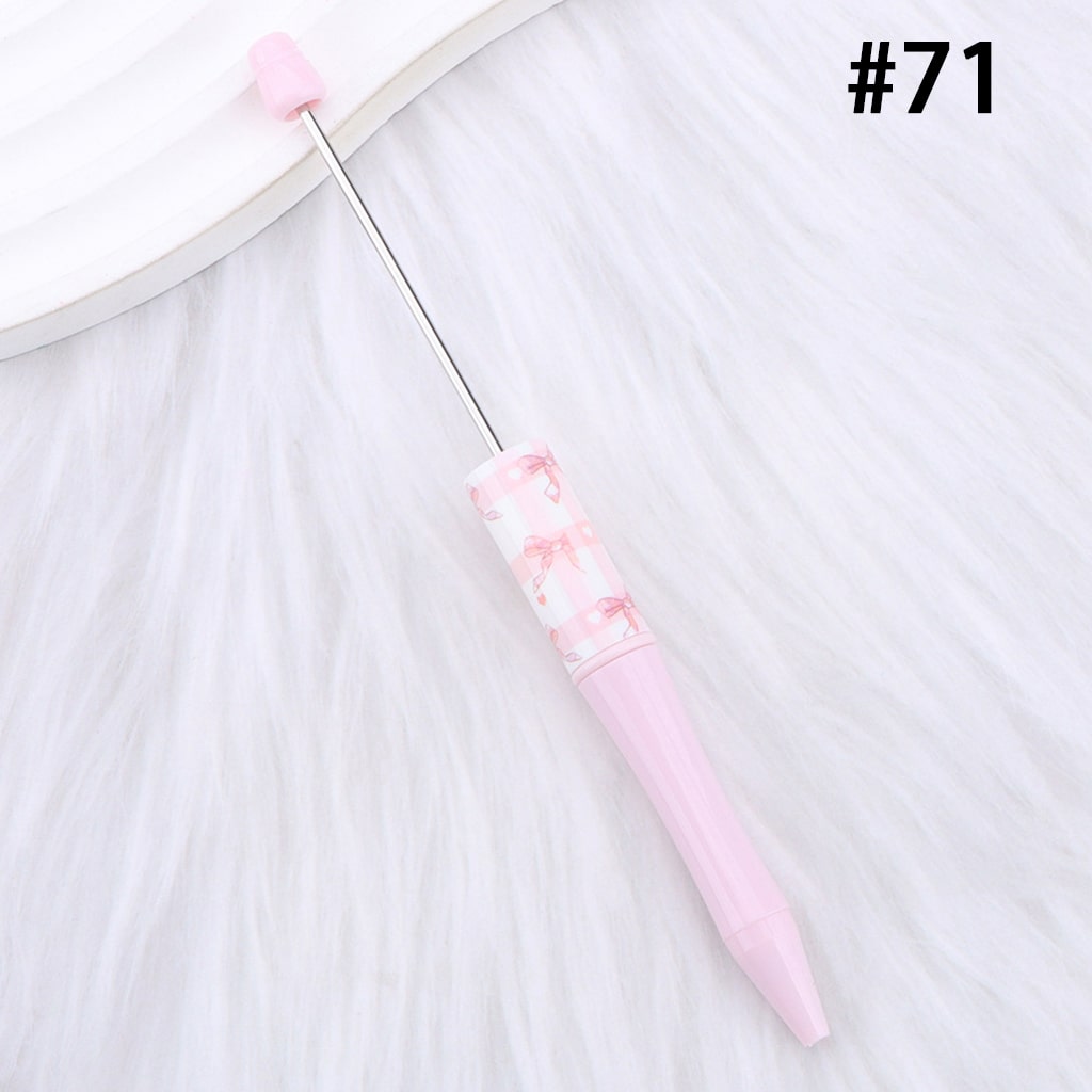 Cute Bowknots & Hearts, Pink Color Series, DIY Beadable Pen 147mm