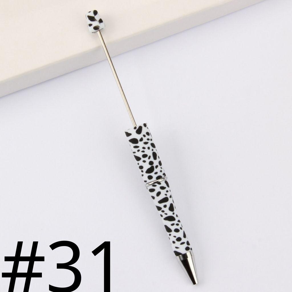Black and White Dalmatian print Printed Beadable Pens Number 31