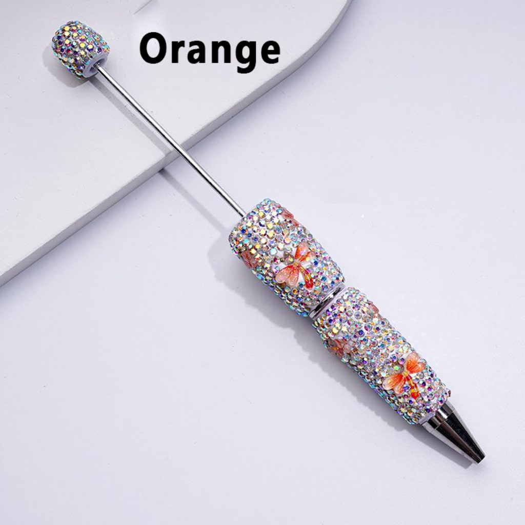 Beadable Clay Pens with Mini Cute Dragonfly Design AB Rhinestone Embellished