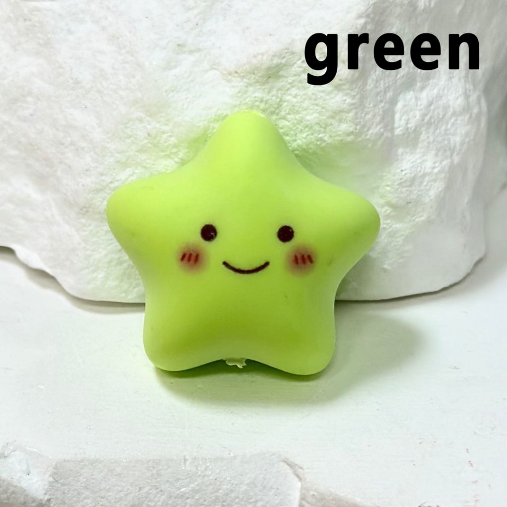 Smile Face Solid Color Star Acrylic Beads, Around 24*23MM