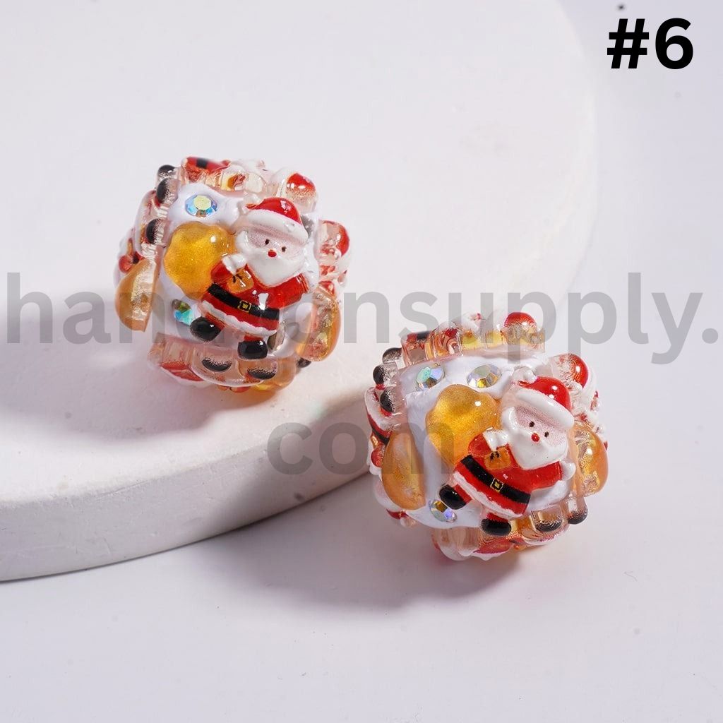 Christmas Icons & Sanrio Characters Santa, Snowman, Christmas Hat Socks Elk Snowman Christmas Tree, Pochacco Cinnamonrol Pom Pom Puri AB Rhinestones & More 20mm Clay Beads