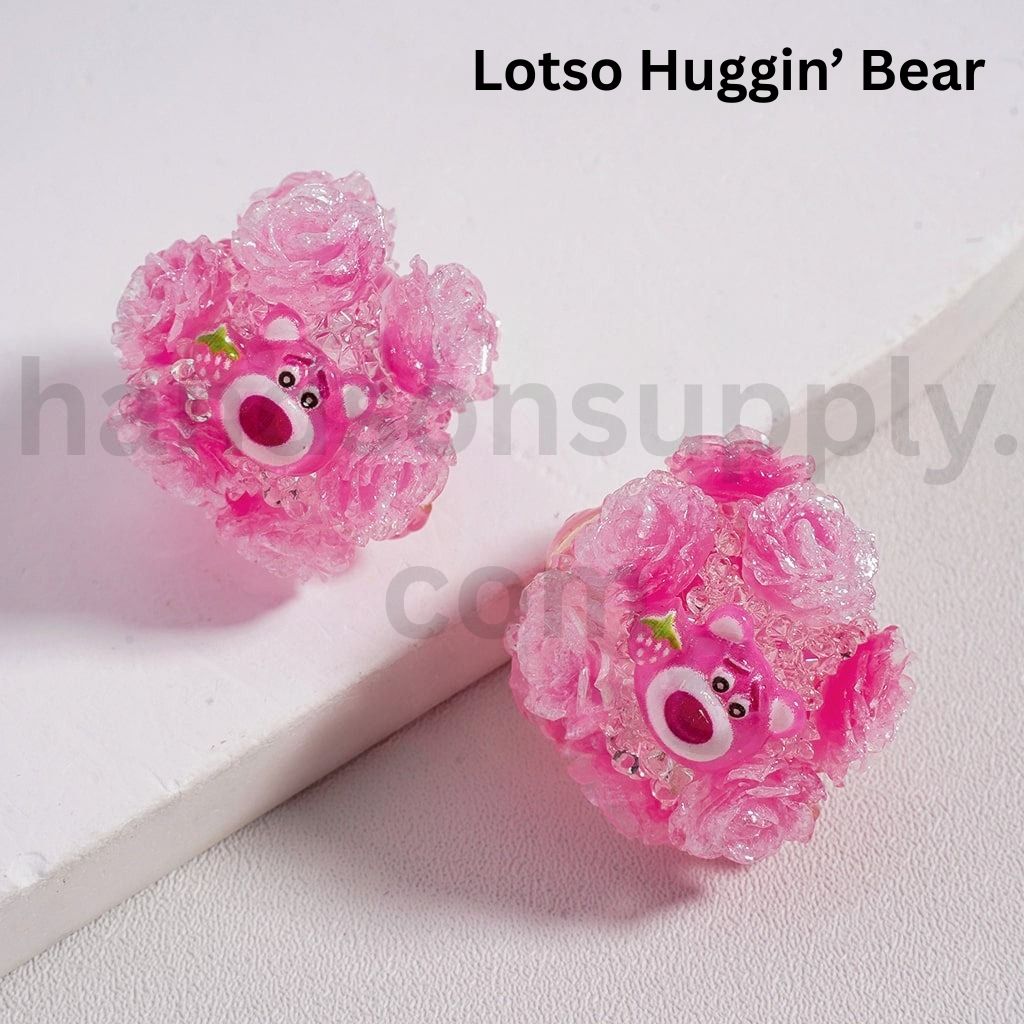 Luminous Cartoon Flower Characters Kuromi, Donald Duck, Minnie, Winnie the Pooh, Hello Kitty, Stitch, James P. Sullivan, Capybara, Cinnamonroll Acrylic Beads Multi Color Mix