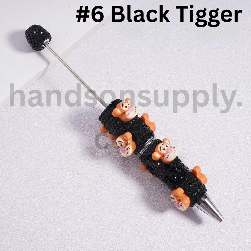 Winnie the Pooh & Friends characters Beadable Clay Pens with AB Black Rhinestones