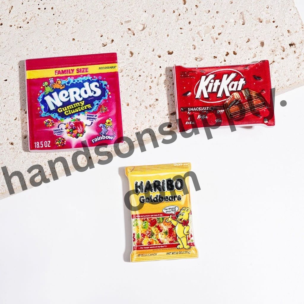 Fun Snack Packaging Bag Designs Acrylic Beads Collection, Various Styles, Random Mix