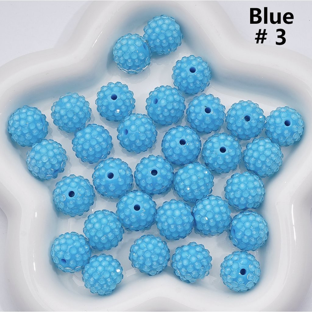 Waxberry Ball Acrylic Beads Clear Round Design with 16MM Rhinestone Sparkle Finish