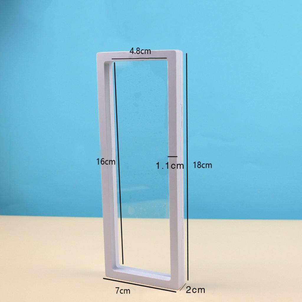 Rectangle Floating Frame Display Box, Suspension Jewelry Storage, Clear PE Film, 7*2*18cm