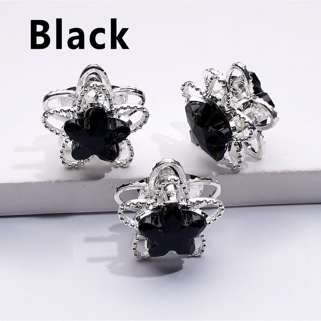 Elegant Silver Alloy Flower Bead with Multi-Color Sparkling Rhinestones, Around 19MM