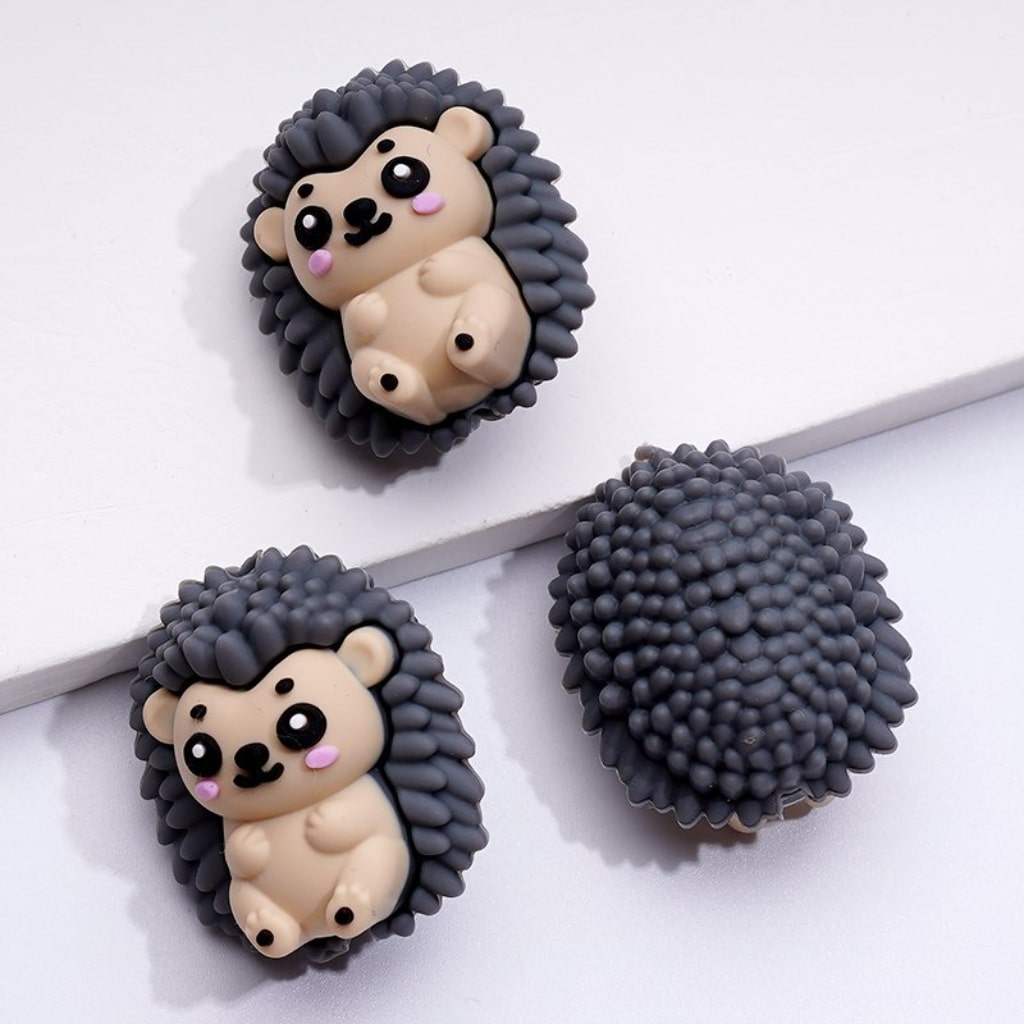 3D Hedgehogs Little Cute Silicone Focal Beads