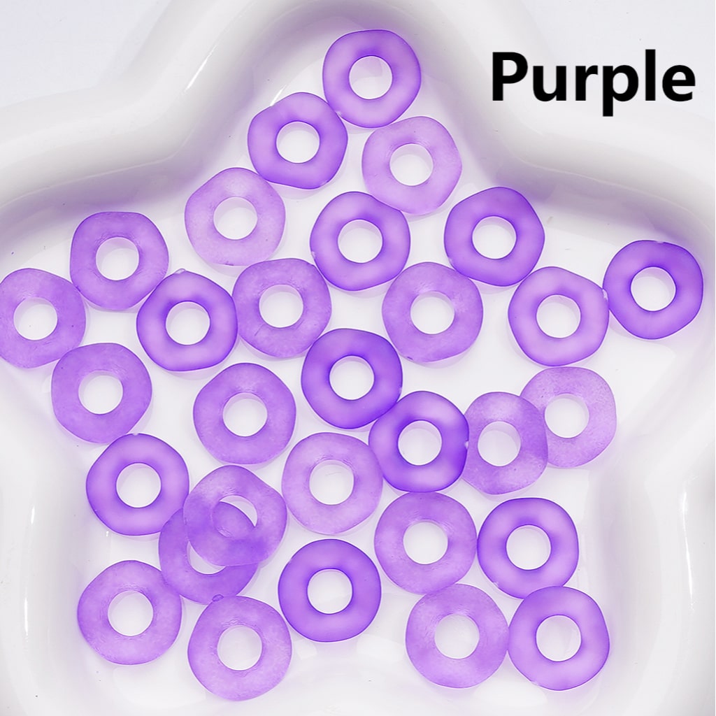 Frosted Wave Shape Large Hole Multi-Color Translucent Spacer Beads 16MM (Single Color is only available for 500pcs(Whole bag))