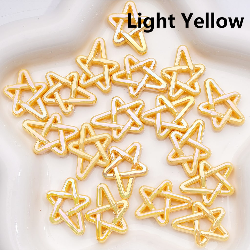 UV Coated Acrylic Beads Shiny Five-Pointed Star Design Multi-Color 19×24MM (Single Color is available for 500pcs(Whole Bag))