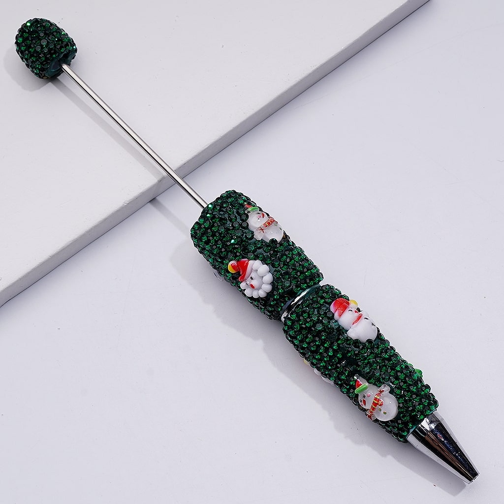 Christmas Series Father Christmas Tree Snowman Candy Cane Green Rhinestones Beadable Clay Pens