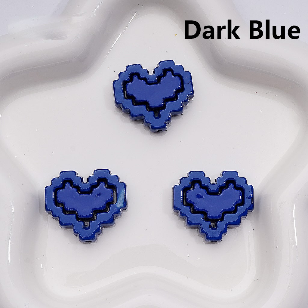 Hearts & Hearts Frame Puzzle Set Acrylic Beads Cute 30*26MM (1pcs heart + 1pcs heart frame is 1 set, 20pcs is 10 sets, Single Color is available for 200 sets Whole bag)