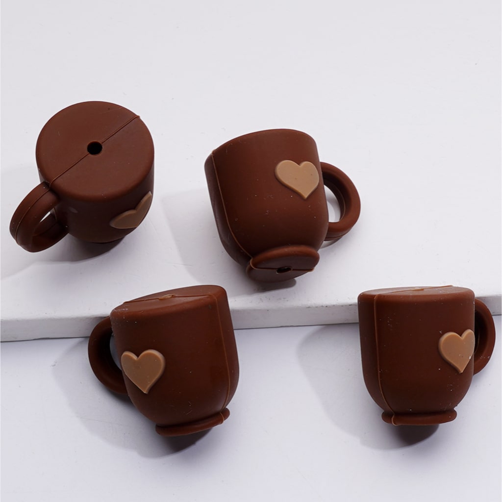 3D Cute Coffee Cup Mug Silicone Focal Beads
