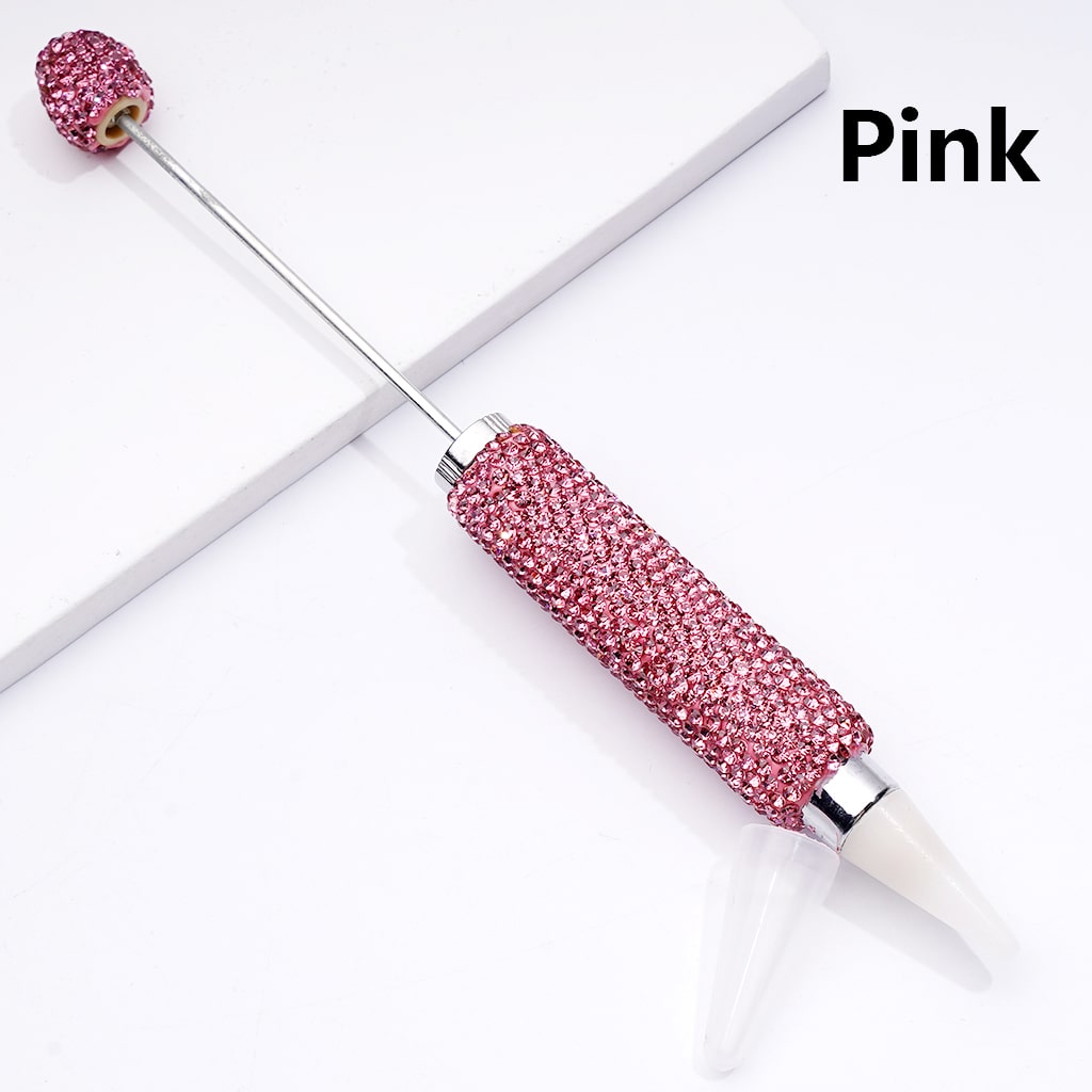 Beadable Clay Wax Picker Pen with Shiny Rhinestones Solid Color Dotting Tool for Rhinestones, Replaceable Wax Tip (Please Read Description)