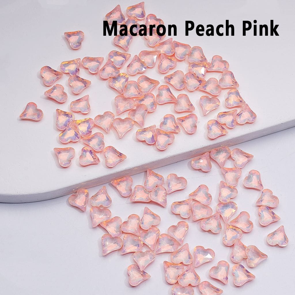 Mini Shiny Heart Charms for Jewelry Making Cute Design, 8*9MM