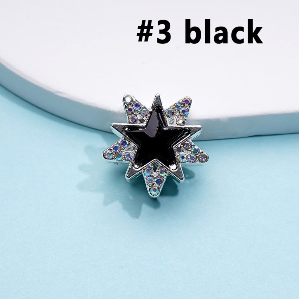 Stars Bling Bling Silver Alloy with Colorful Stars Mini AB Rhinestones Beads, Around 20MM