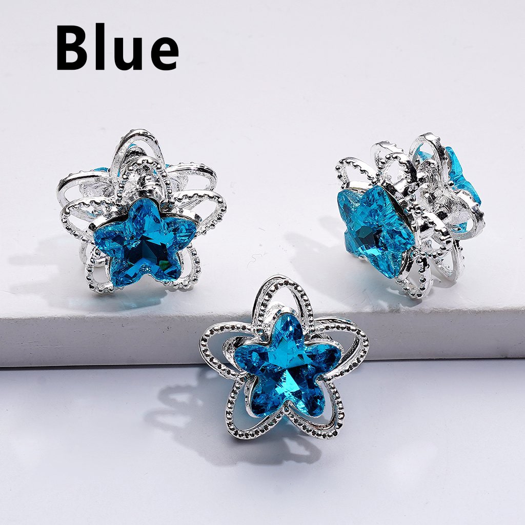 Elegant Silver Alloy Flower Bead with Multi-Color Sparkling Rhinestones, Around 19MM