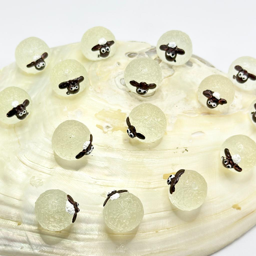 Sheep Clear Luminous Cute Acrylic Beads Charms, Around 19*14MM