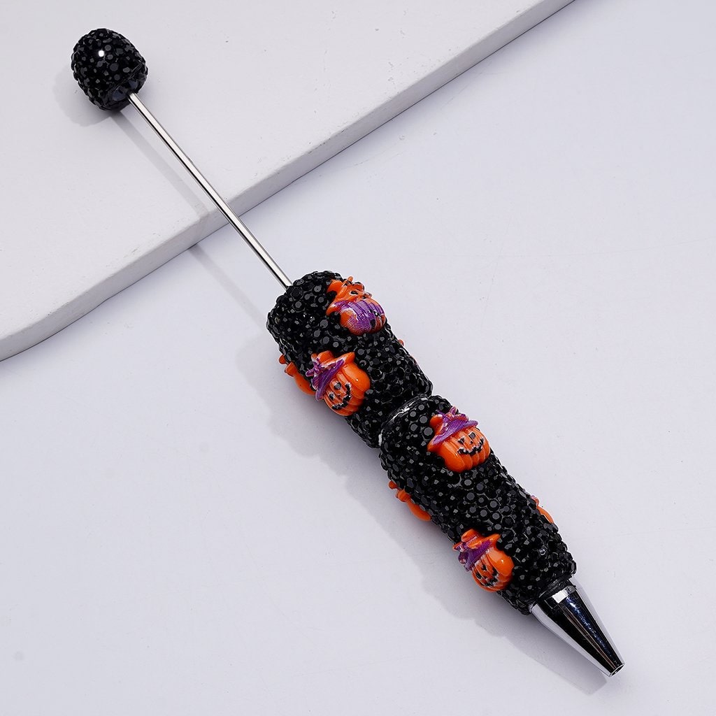 Ghost Pumpkin Clown Halloween Series Black Rhinestones Beadable Clay Pens