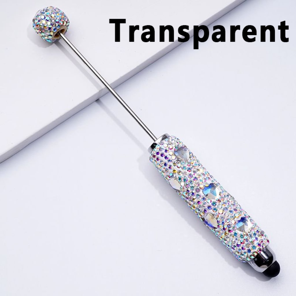 Colorful Heart Rhinestones Mini AB Rhinestones with Beadable Clay Stylus Pens Covered the Entire Pen