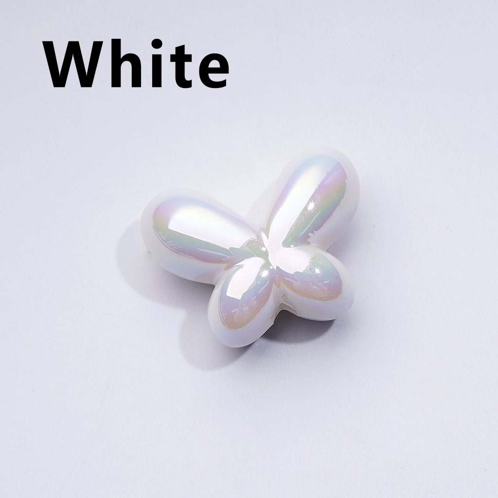 Luminous UV Coating Acrylic Beads with Shiny Butterfly and Bowknot Design, 25x19MM