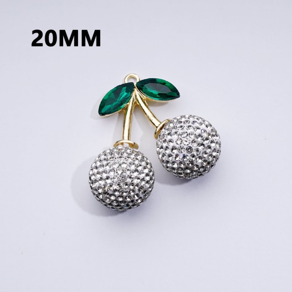 Gold Alloy Strawberry Pendants – Vibrant Multi-Color Clay Charms for Jewelry, Available in 12MM, 14MM, 16MM & 20MM