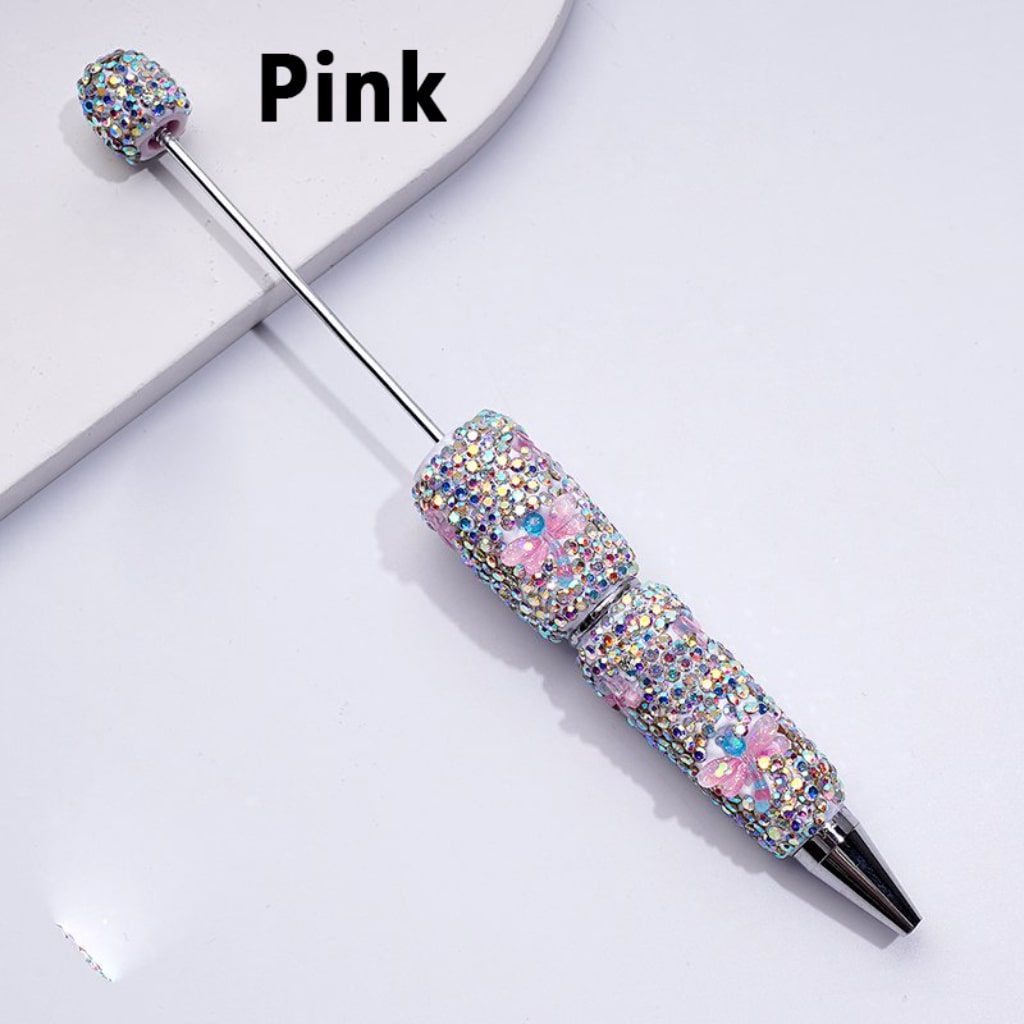 Beadable Clay Pens with Mini Cute Dragonfly Design AB Rhinestone Embellished