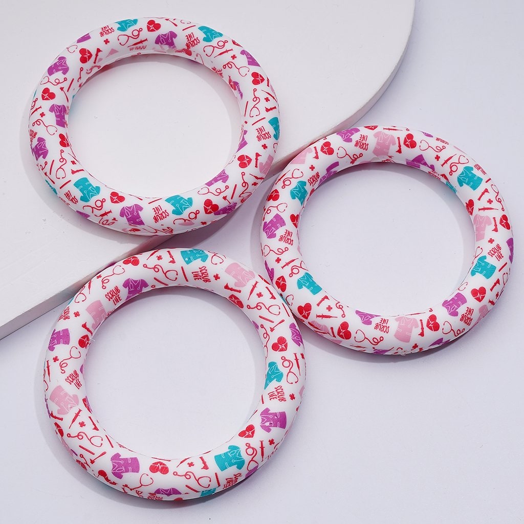 Medical-Themed Silicone Ring – Nurse & Doctor Design with Stethoscope, 65MM Car Hanger Charm