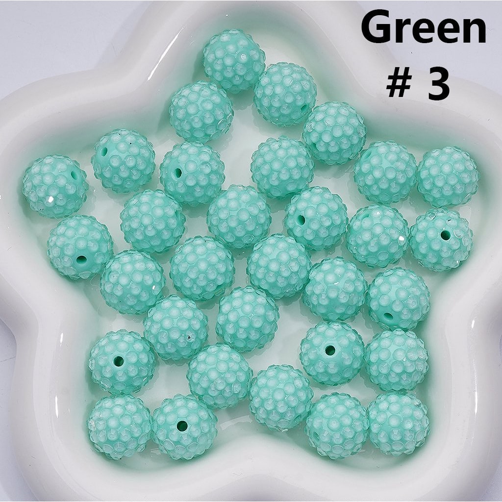 Waxberry Ball Acrylic Beads Clear Round Design with 16MM Rhinestone Sparkle Finish