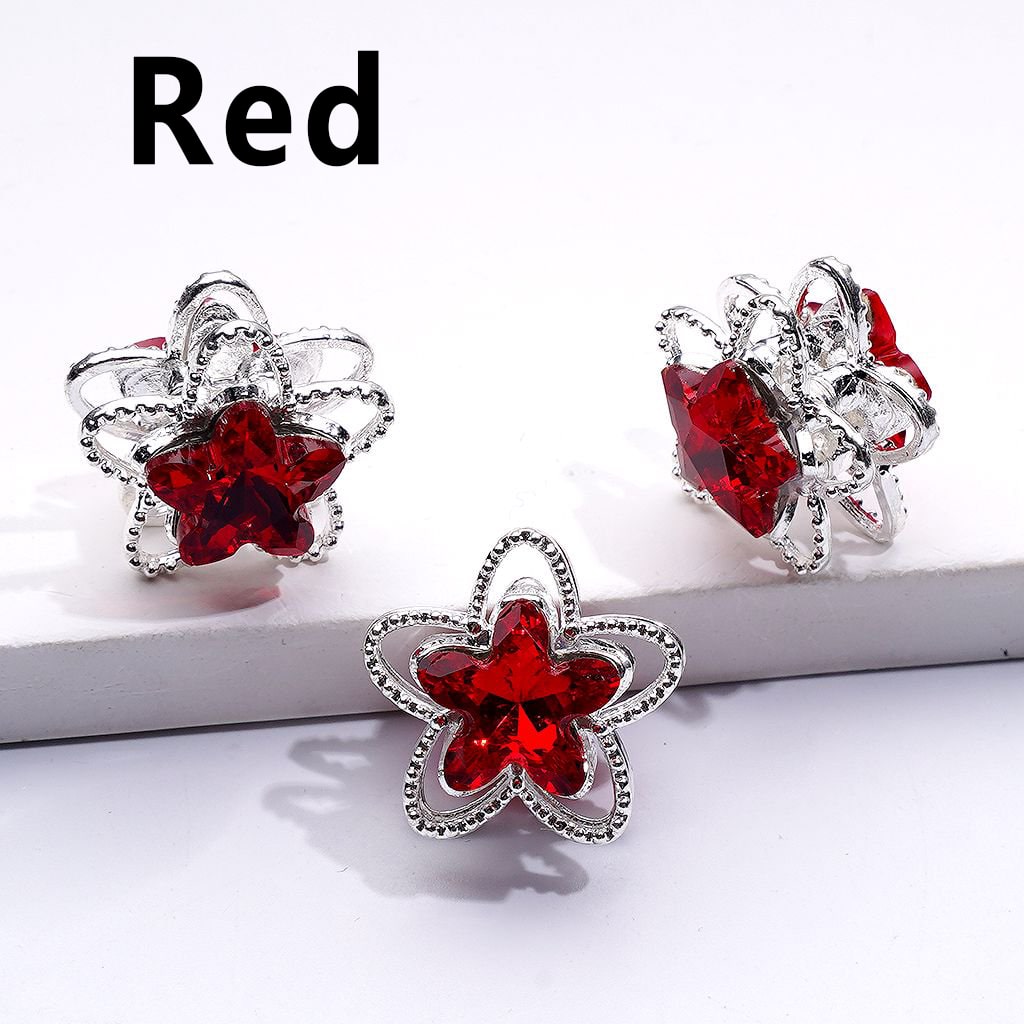 Elegant Silver Alloy Flower Bead with Multi-Color Sparkling Rhinestones, Around 19MM