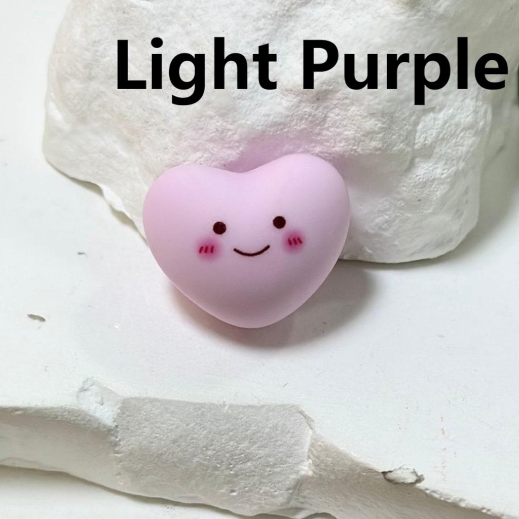 Solid Color Smile Face Heart Acrylic Beads, Around 23*19MM