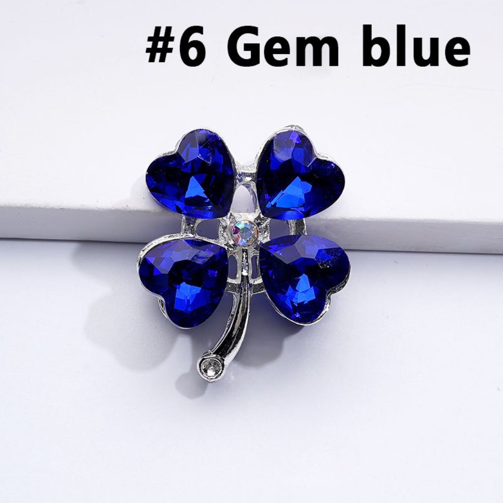 Silver Delicate Fancy Alloy Four Leaf Clover with Color Hearts Mini AB Rhinestones Beads, Around 25*30MM