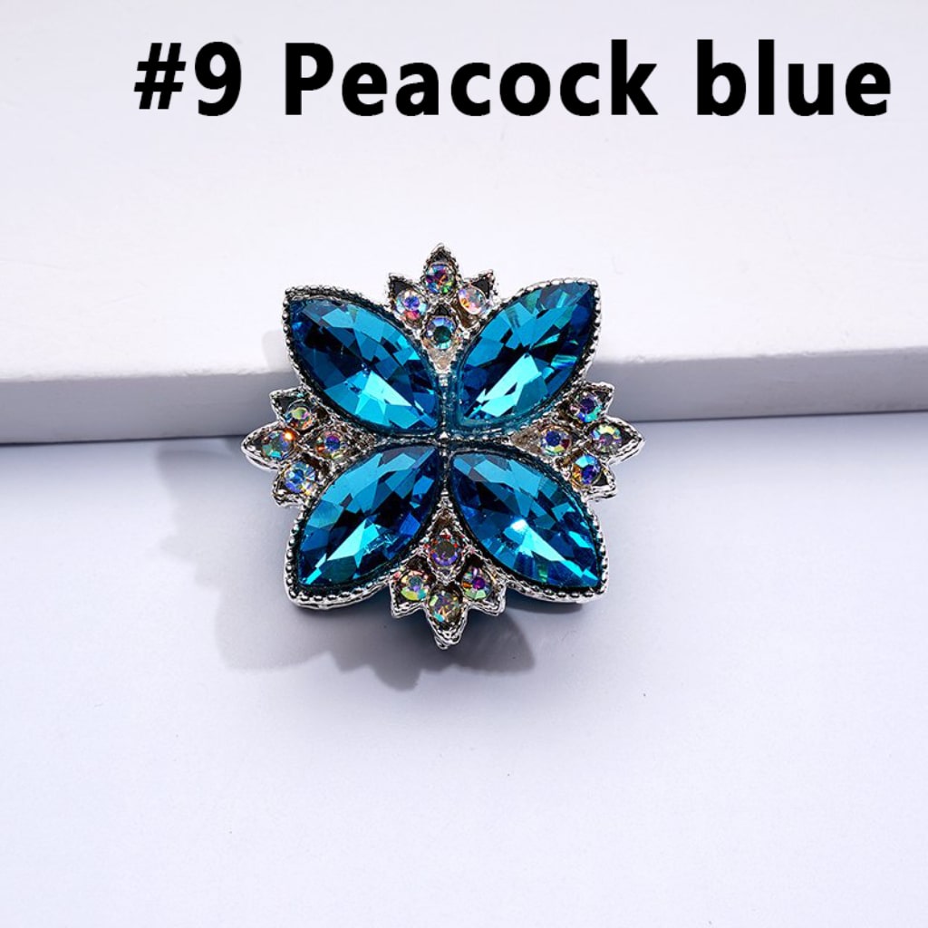 Fancy Bling Bling Silver Alloy Four Leaf Clover with Colorful & AB Rhinestones Beads, Around 26*26MM
