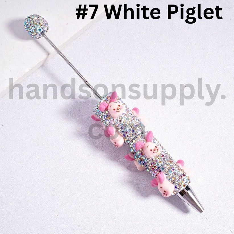 Winnie the Pooh & Friends characters Beadable Clay Pens with AB Black Rhinestones