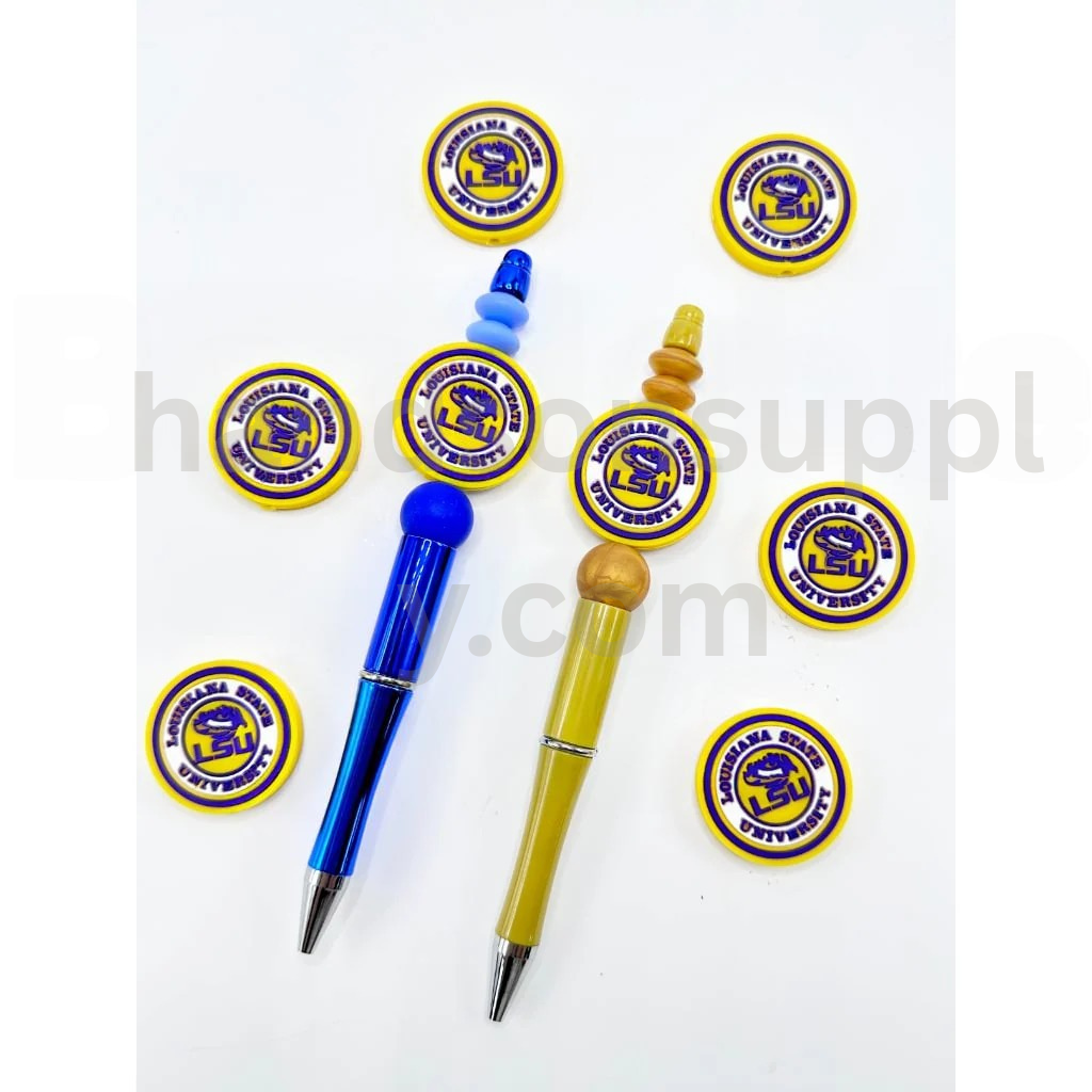 State University School Badge Seal Louisiana Silicone Focal Beads