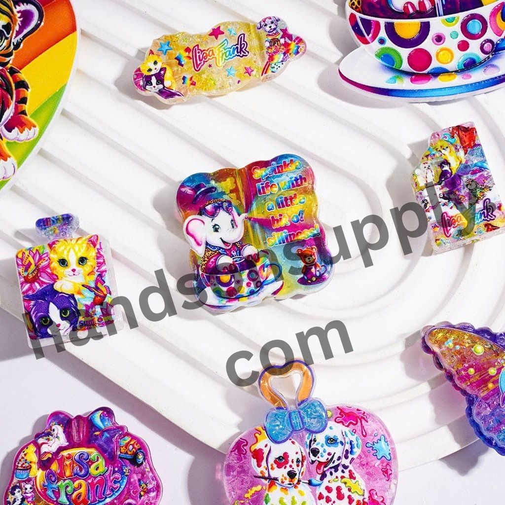 Brightly Colored Cute Playful Animal Character Series Acrylic Beads & Pendants, Random Mix