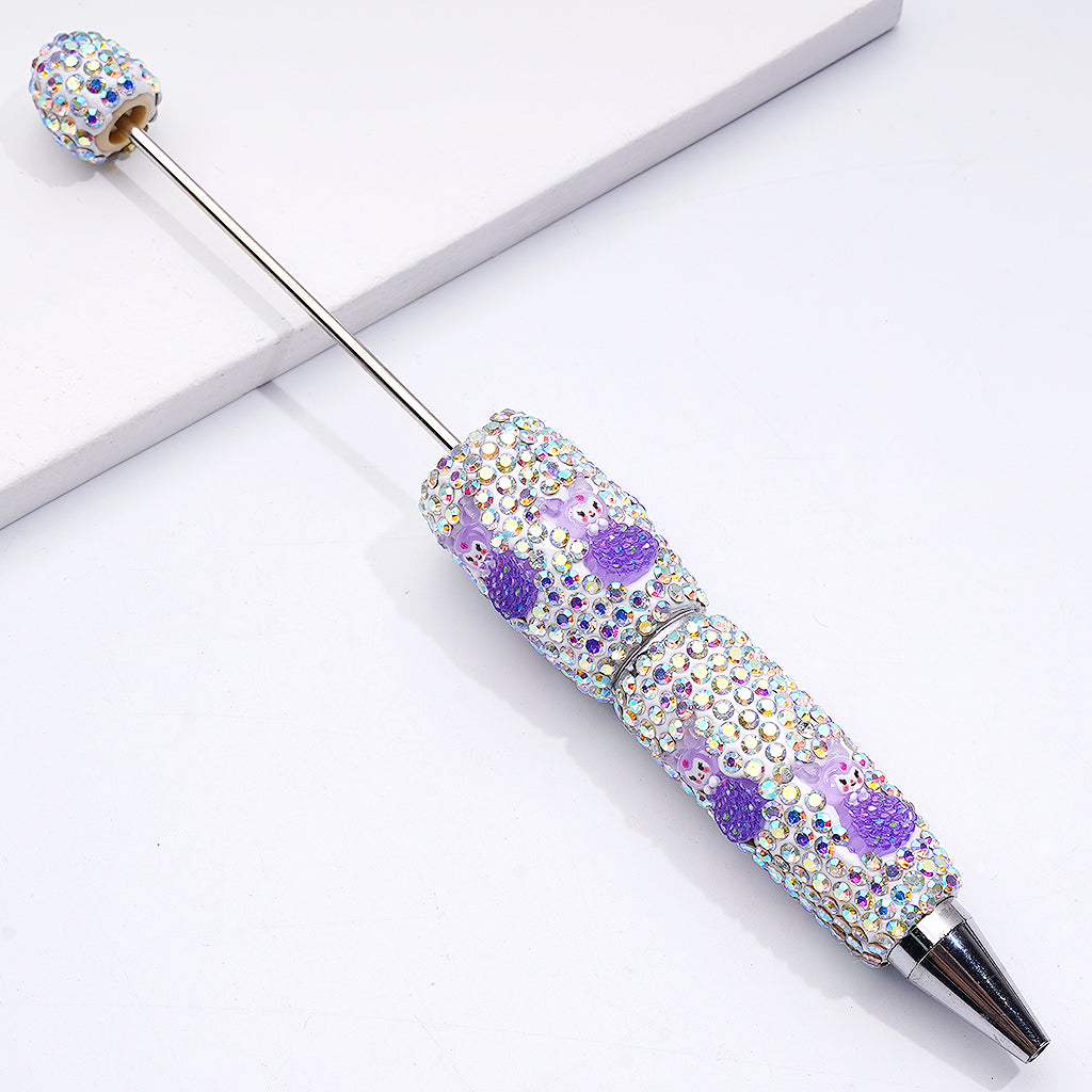 Kuromi in Purple Dress Sanrio-Inspired Style with AB Rhinestones Beadable Clay Pens