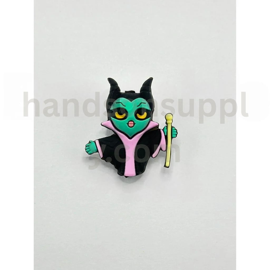 3D Evil Queen Villain Character with Horns Wicked Style Silicone Focal Beads