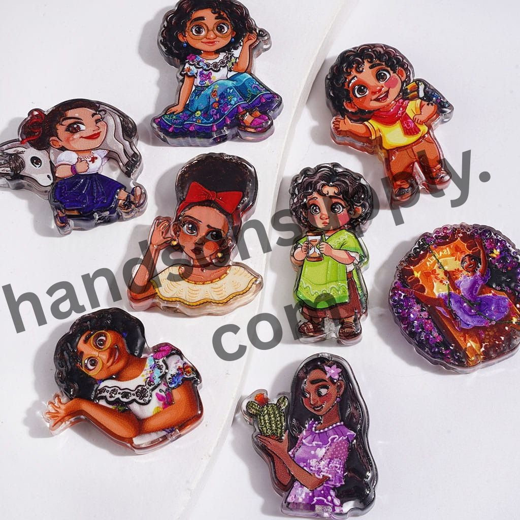 Whimsical Magical House Family Characters Storybook Designs Acrylic Beads, Random Mix