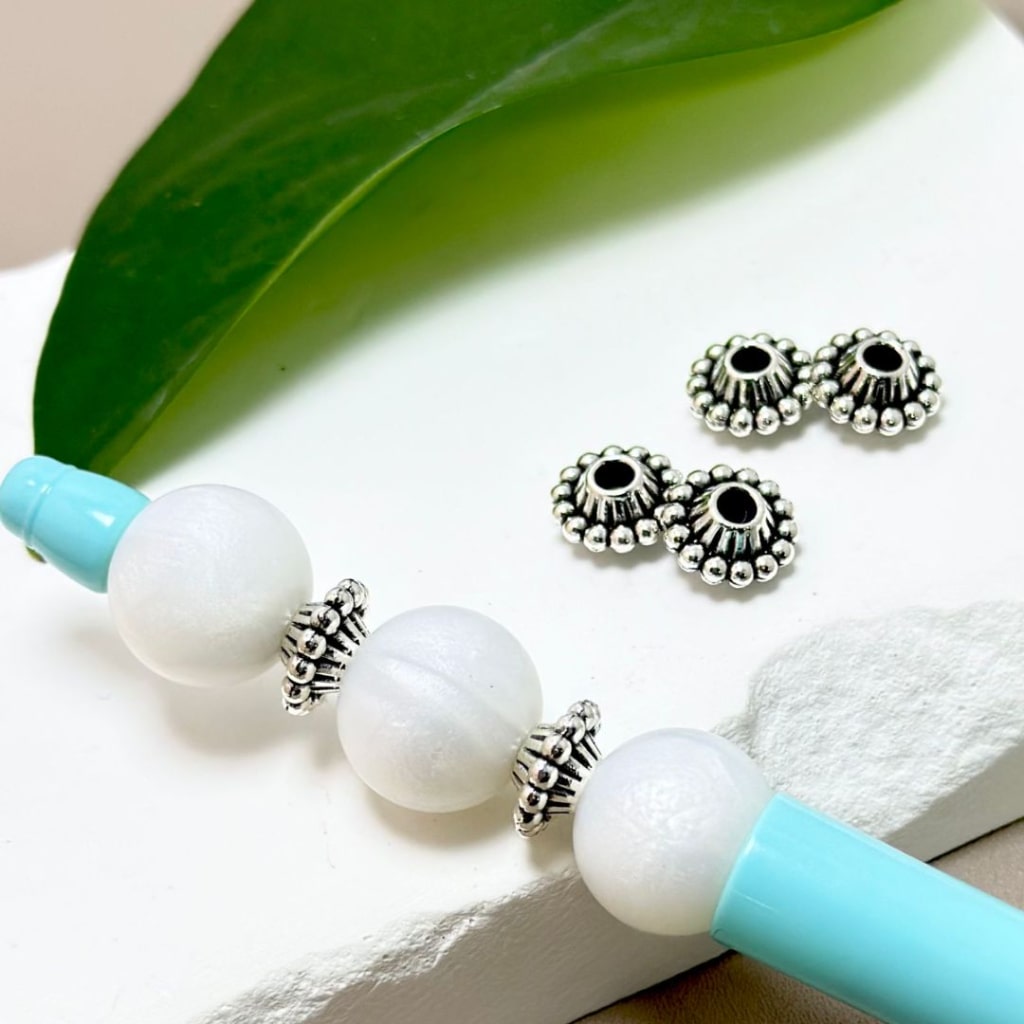 Silver Alloy UFO Shape Mini Cute Spacer with Large Hole, 11MM
