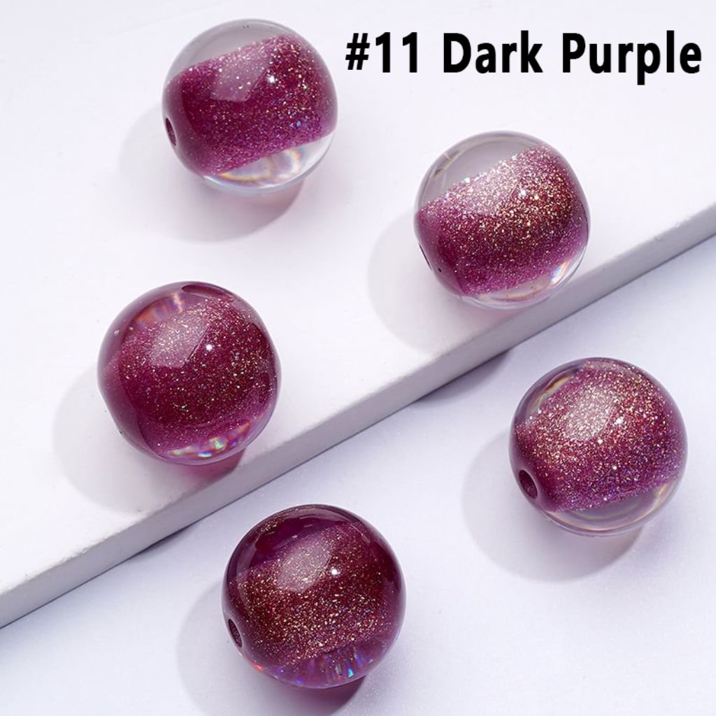 Glitter Galaxy Bling Bling Half Sugar Core Colorful Round Acrylic Beads, 20MM