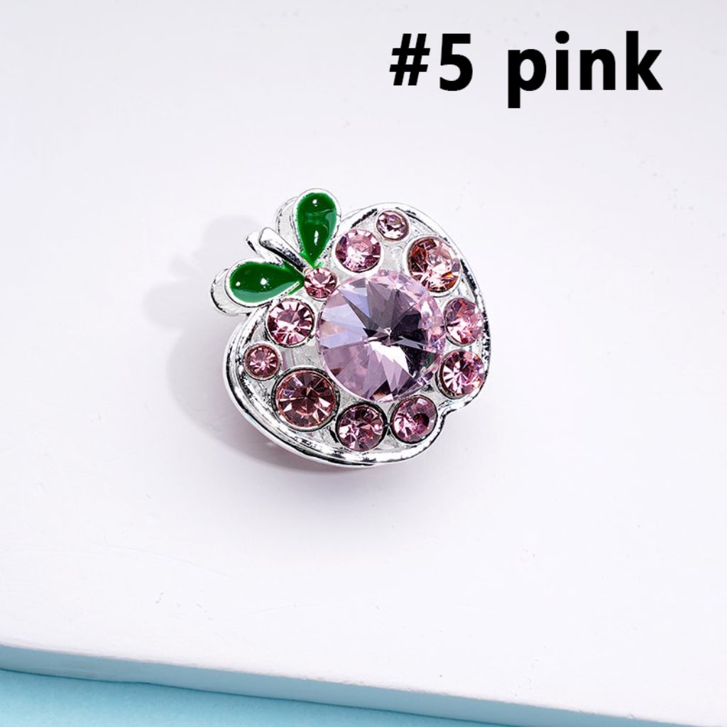 Silver Exquisite Fancy Alloy Apple with Colorful Rhinestones Beads, Around 25*25MM