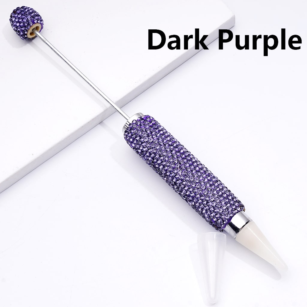Beadable Clay Wax Picker Pen with Shiny Rhinestones Solid Color Dotting Tool for Rhinestones, Replaceable Wax Tip (Please Read Description)