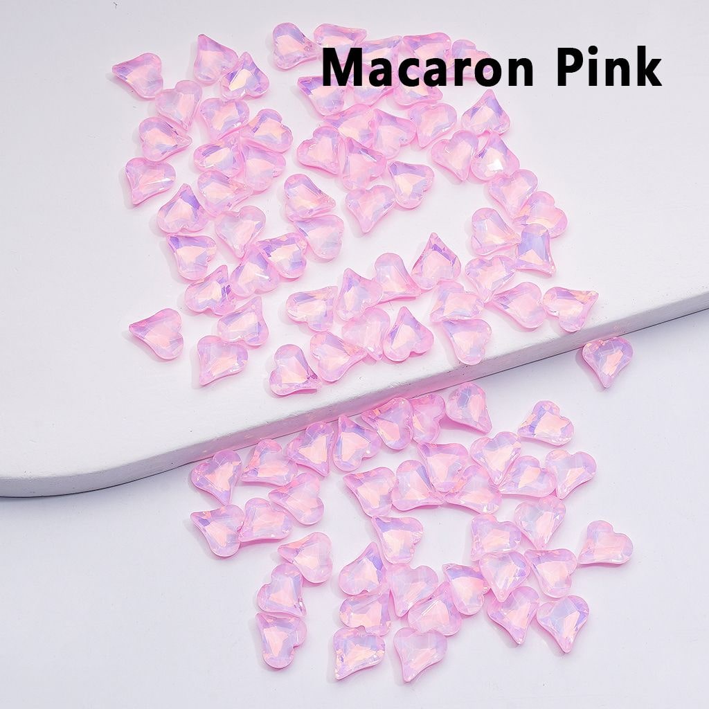 Mini Shiny Heart Charms for Jewelry Making Cute Design, 8*9MM